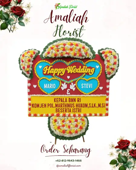 Papan Bunga Pernikahan Selong Blanak